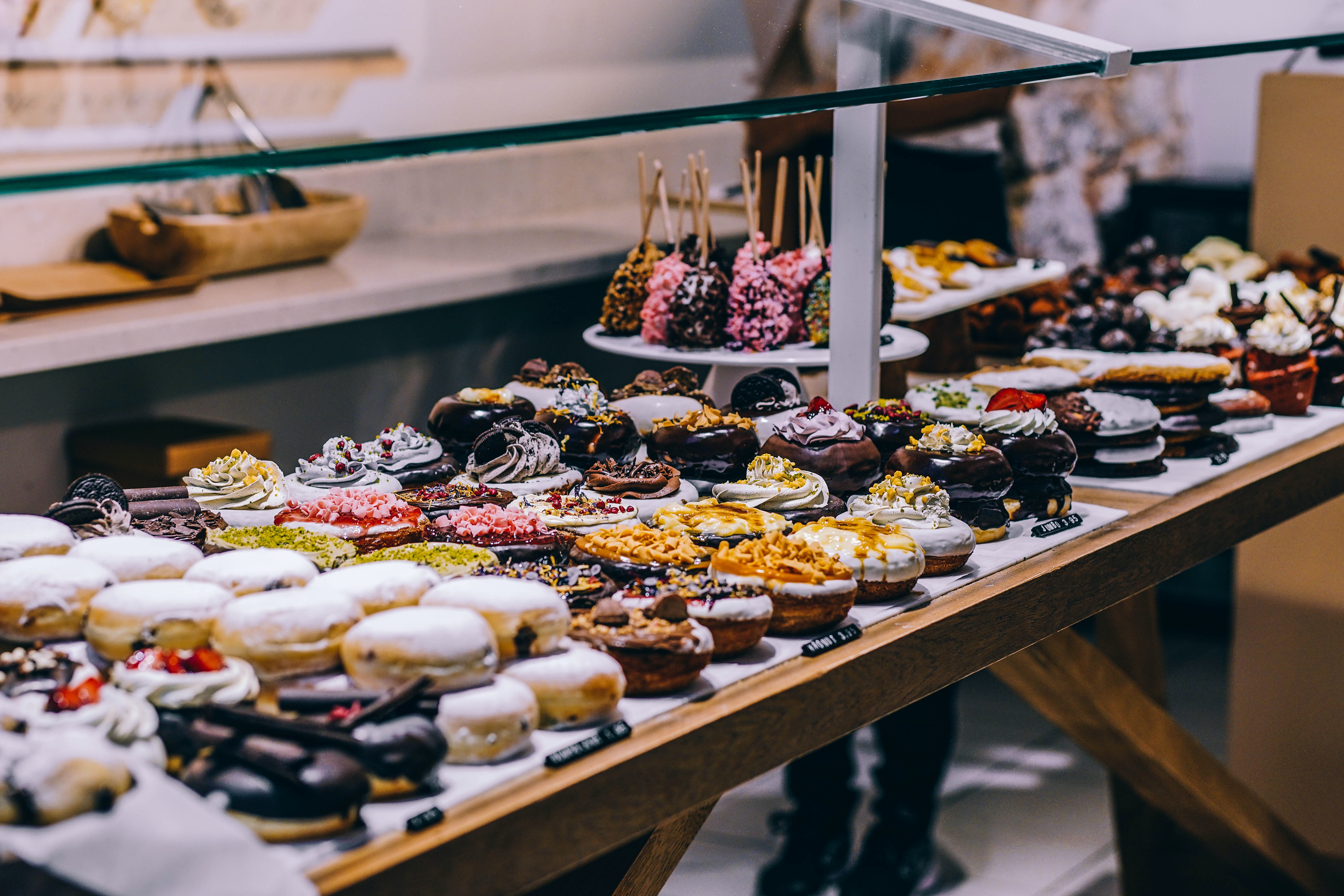 Variety of desert displayed on a table