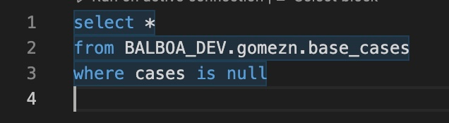 Compiled dbt not null test