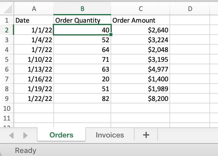 Excel Sheet, a type of database