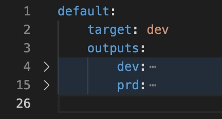 Two targets defined in profiles.yml