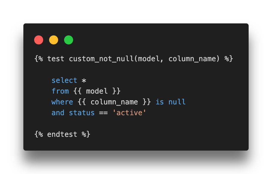 Dbt core custom generic tests