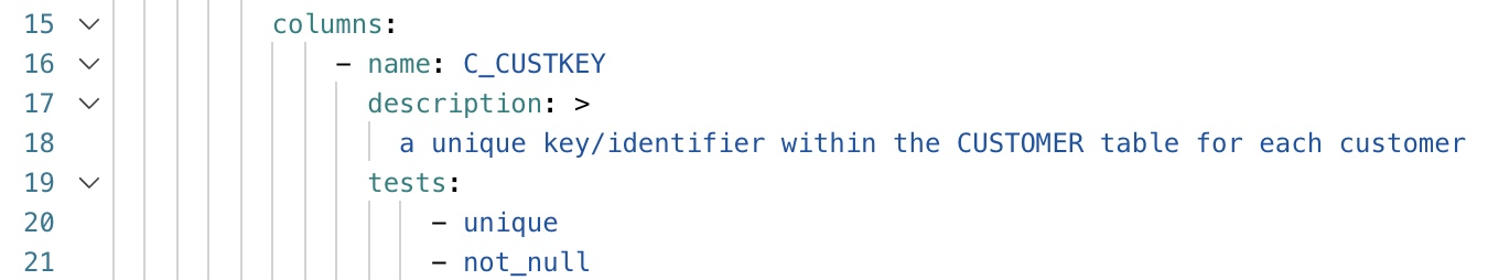 dbt test example on column