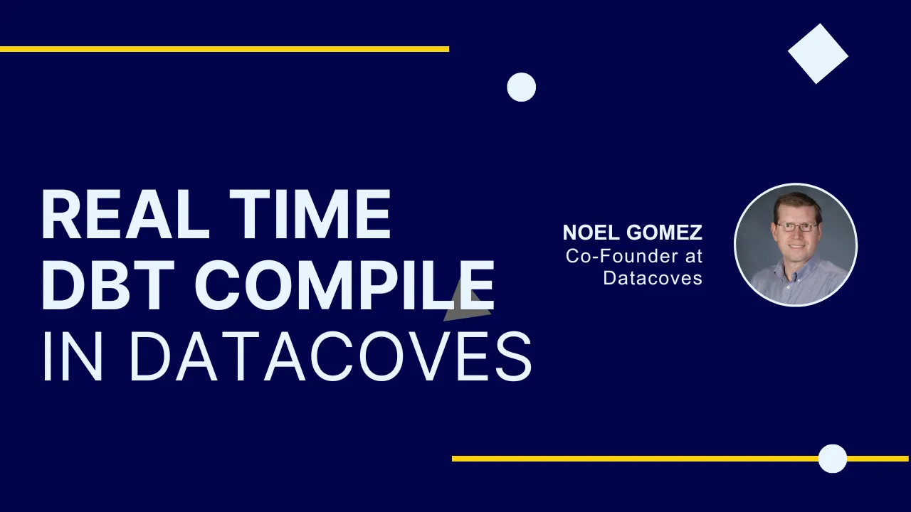 Real time dbt compile in datacoves